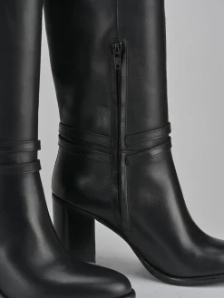 Stivale tacco 8 cm nero pelle
