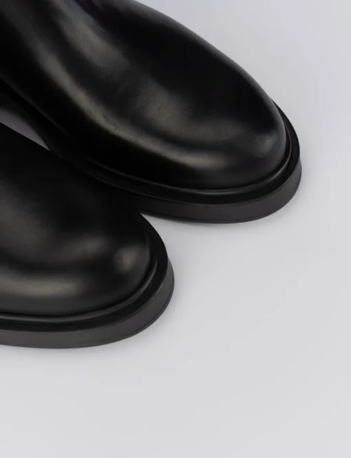 Stivale tacco 1 cm nero pelle