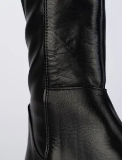 Stivale tacco 1 cm nero pelle