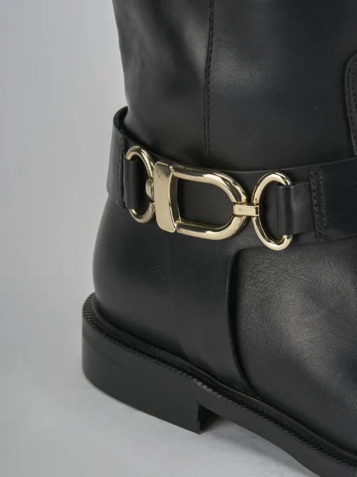 Stivale tacco 2 cm nero pelle