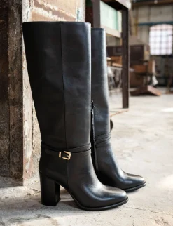 Stivale tacco 8 cm nero pelle