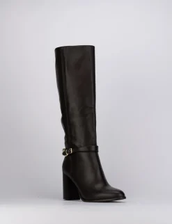 Stivale tacco 8 cm testa pelle