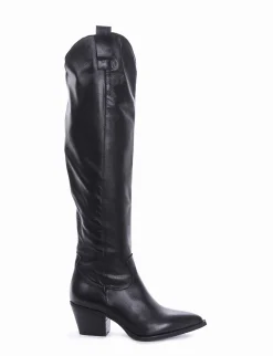 stivale texano tacco 5 cm nero