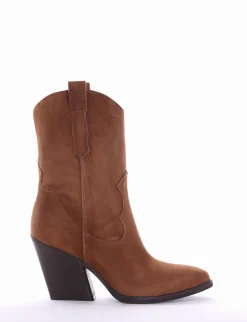 stivale texano tacco 7 cm cuoio