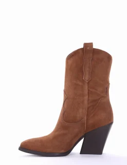 stivale texano tacco 7 cm cuoio