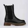 Stivale tronchetto tacco 2 cm nero pelle