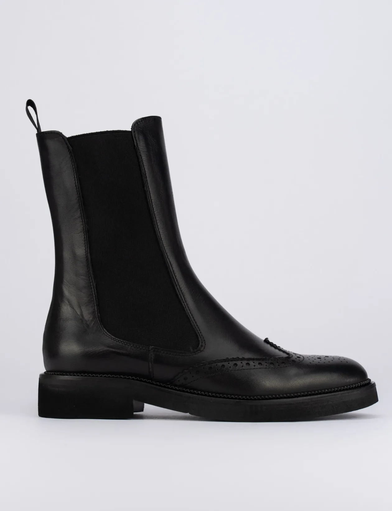 Stivale tronchetto tacco 2 cm nero pelle