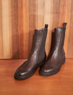 Stivale tronchetto tacco 2 cm testa pelle