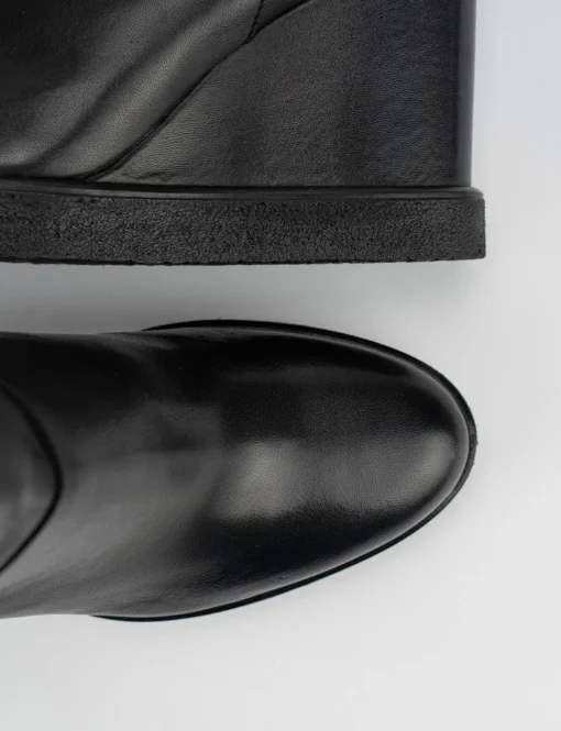 Stivale zeppa 10 cm nero