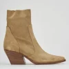 Stivaletti tacco 7cm camoscio marrone