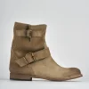 Stivaletti tacco 1cm camoscio beige