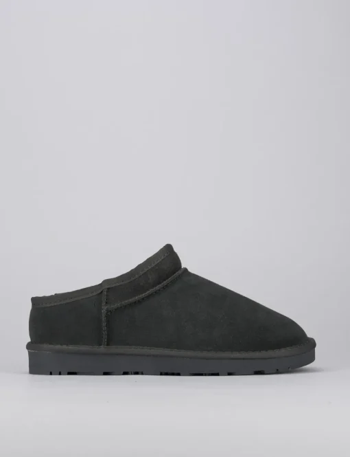 Stivaletti tacco 1cm camoscio grigio
