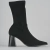 Stivaletti tacco 7cm camoscio nero