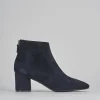 Stivaletti tacco 5cm camoscio blu