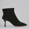 Stivaletti tacco 7cm camoscio nero