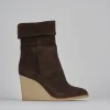 Stivaletti tacco 8cm camoscio testa