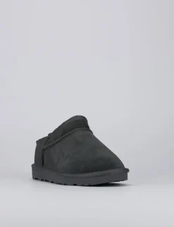 Stivaletti tacco 1cm camoscio grigio