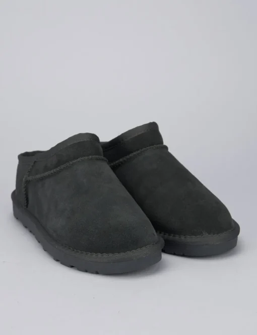 Stivaletti tacco 1cm camoscio grigio