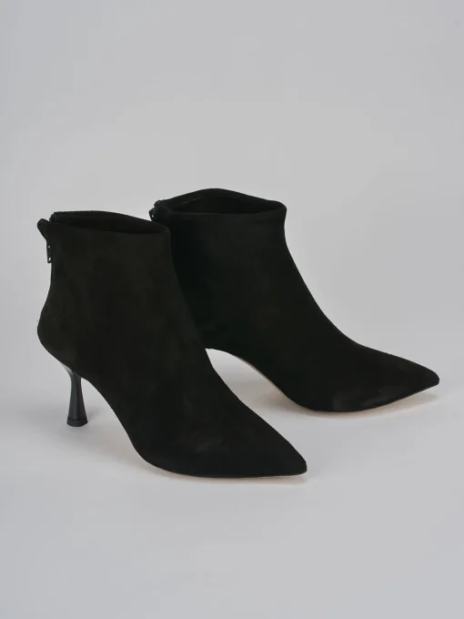 Stivaletti tacco 7cm camoscio nero