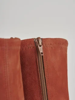 Stivaletti tacco 8cm camoscio arancio