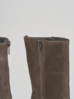 Stivaletti tacco 10cm camoscio testa