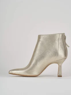 Stivaletti tacco 7cm laminato oro