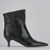 Stivaletti tacco 5cm pelle nero