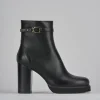 Stivaletti tacco 10cm pelle nero