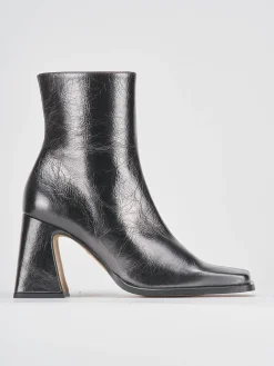 Stivaletti tacco 7cm pelle argento