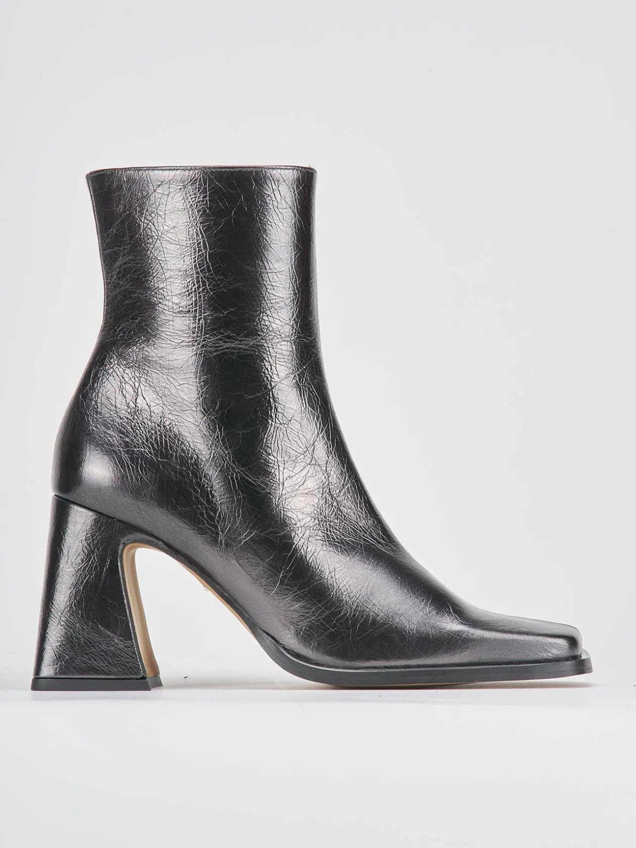 Stivaletti tacco 7cm pelle argento