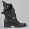 Stivaletti tacco 3cm pelle nero