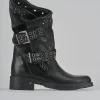Stivaletti tacco 3cm pelle nero