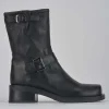 Stivaletti tacco 4cm pelle nero