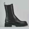 Stivaletti tacco 2cm pelle nero