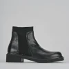 Stivaletti tacco 3cm pelle nero