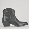 Stivaletti tacco 4cm pelle nero