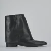 Stivaletti tacco 1cm pelle nero