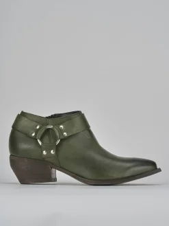 Stivaletti tacco 4cm pelle verde