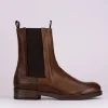 Stivaletti tacco 1cm pelle marrone