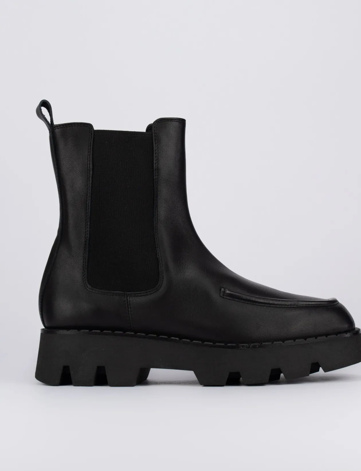 Stivaletti tacco 1cm pelle nero