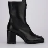Stivaletti tacco 5cm pelle nero