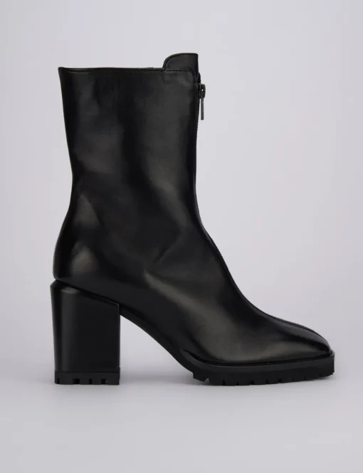 Stivaletti tacco 5cm pelle nero