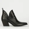 Stivaletti tacco 6cm pelle nero