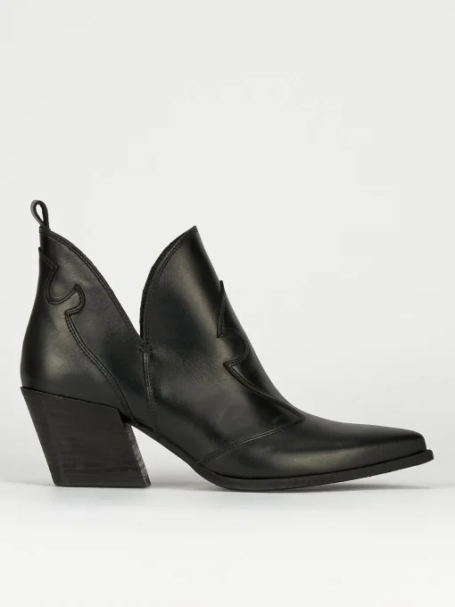 Stivaletti tacco 6cm pelle nero