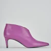 Stivaletti tacco 5cm pelle viola