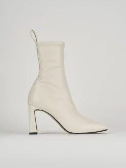 Stivaletti tacco 8cm pelle beige