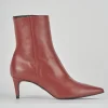 Stivaletti tacco 5cm pelle rosso