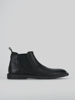Stivaletti tacco 1cm pelle nero