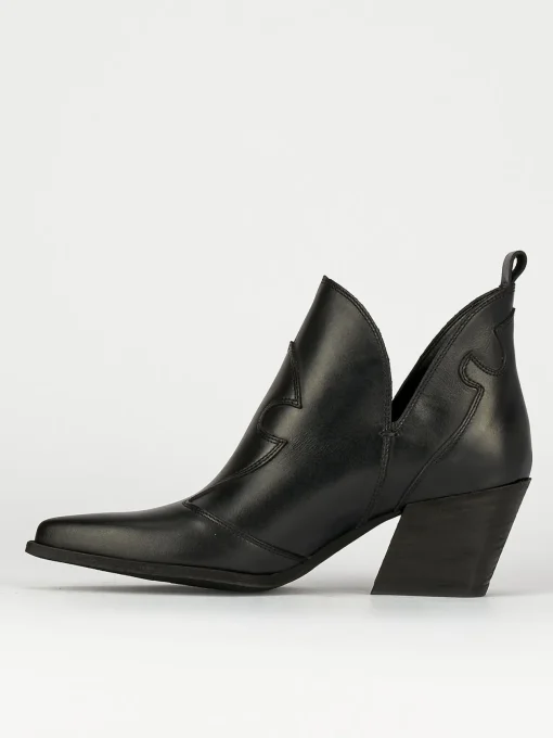 Stivaletti tacco 6cm pelle nero