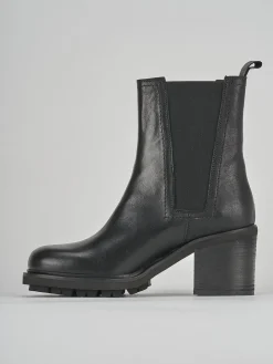 Stivaletti tacco 5cm pelle nero